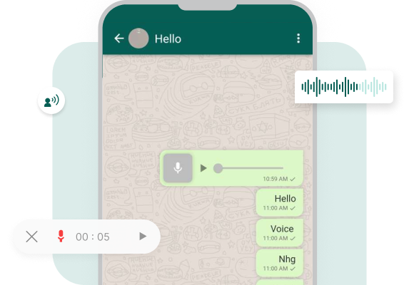 Audio or Voice Note File sharing Using Mighty Chat